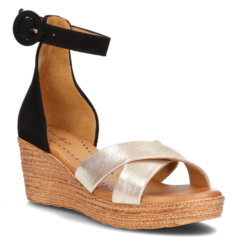 Lädersandaler Filippo 04565-25 / 00-5 guld och svart gyllene