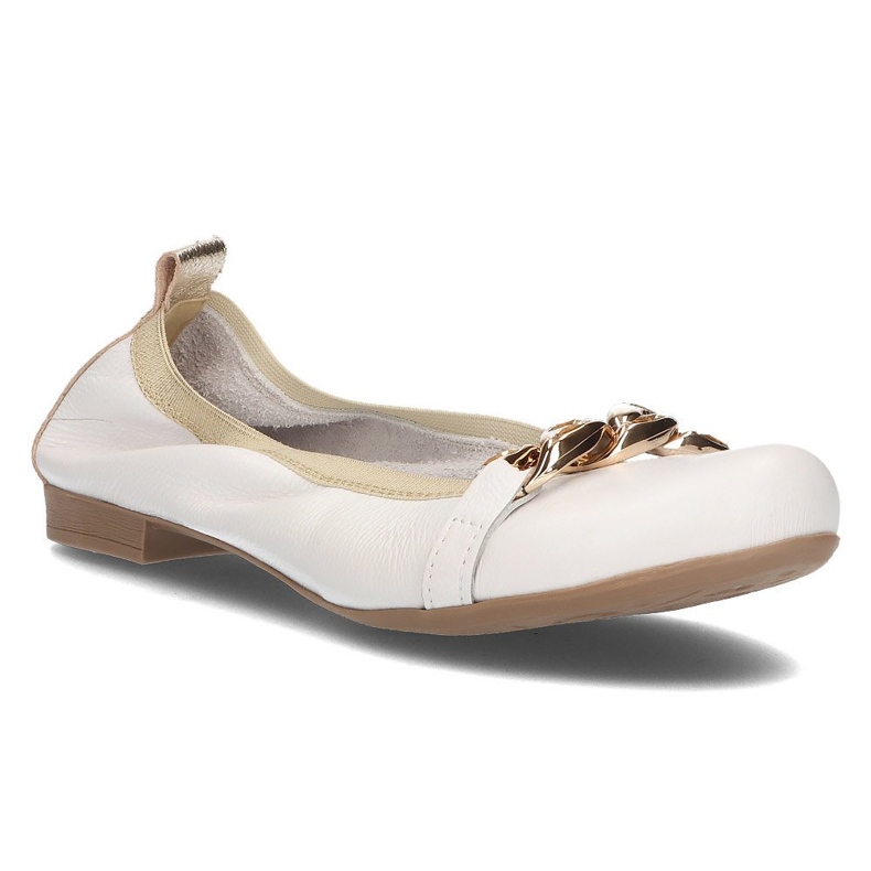 Läder Filippo 100 ballerinas vita