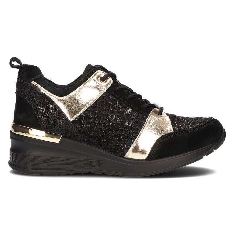 Lädersneakers Filippo DP3170 / 21 Bk svart guld gyllene