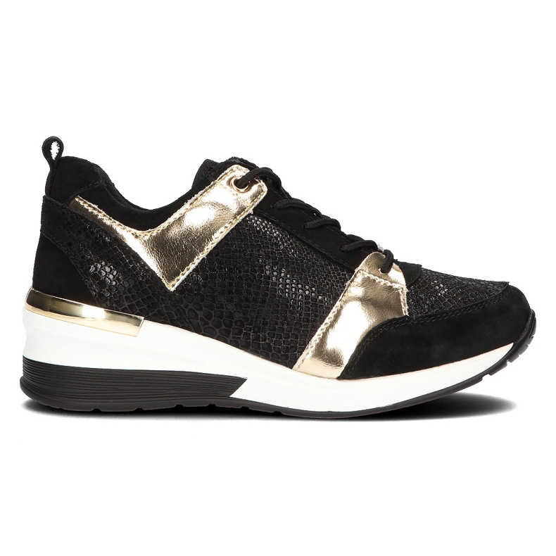 Lädersneakers Filippo DP3170 / 21 Go svart guld