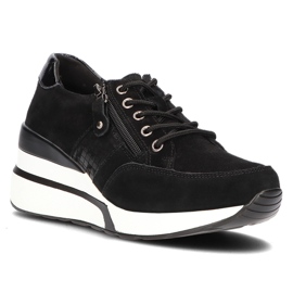 Lädersneakers Filippo DP3176 / 21 Bk svarta