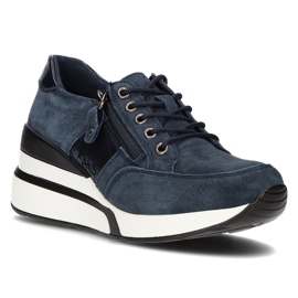 Lädersneakers Filippo DP3176 / 21 Nv marinblå