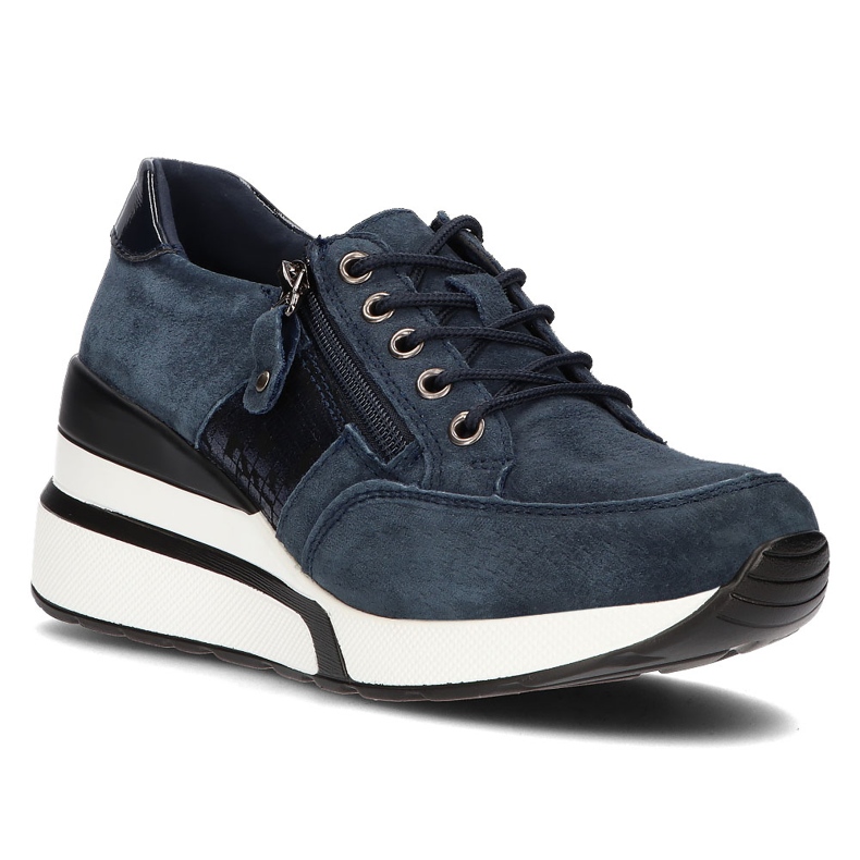 Lädersneakers Filippo DP3176 / 21 Nv marinblå