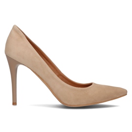 Läderpumps Filippo 956 beige mocka