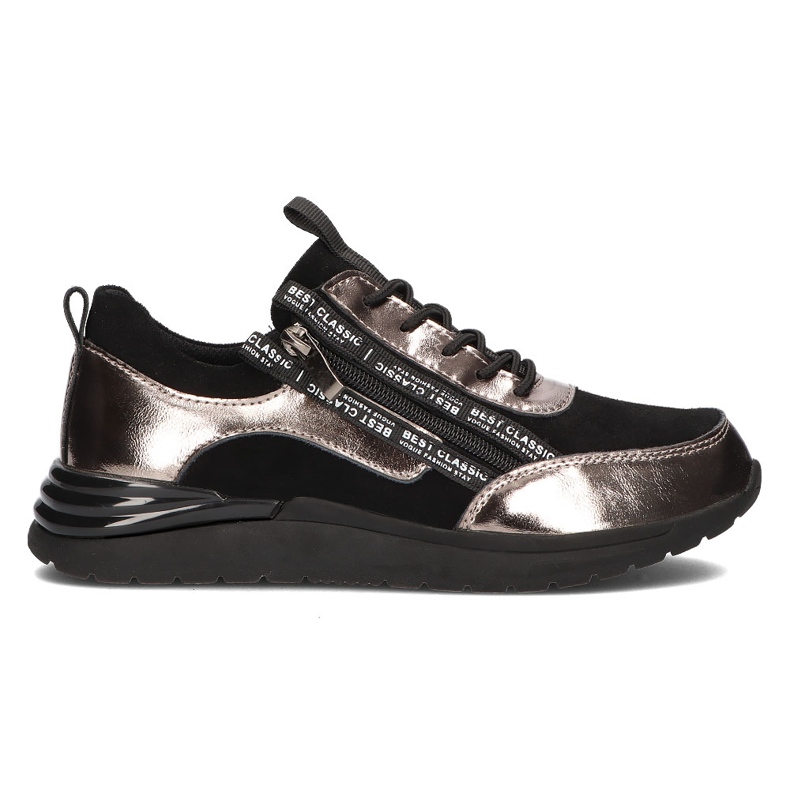 Lädersneakers Filippo DP3149 / 21 Bk Gn mörk nickel svart silver-