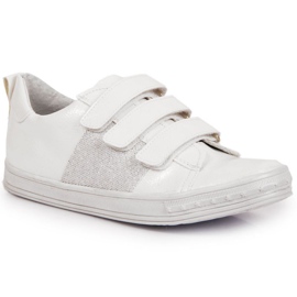 Flickskor sneakers med kardborre vit Kornecki 6286