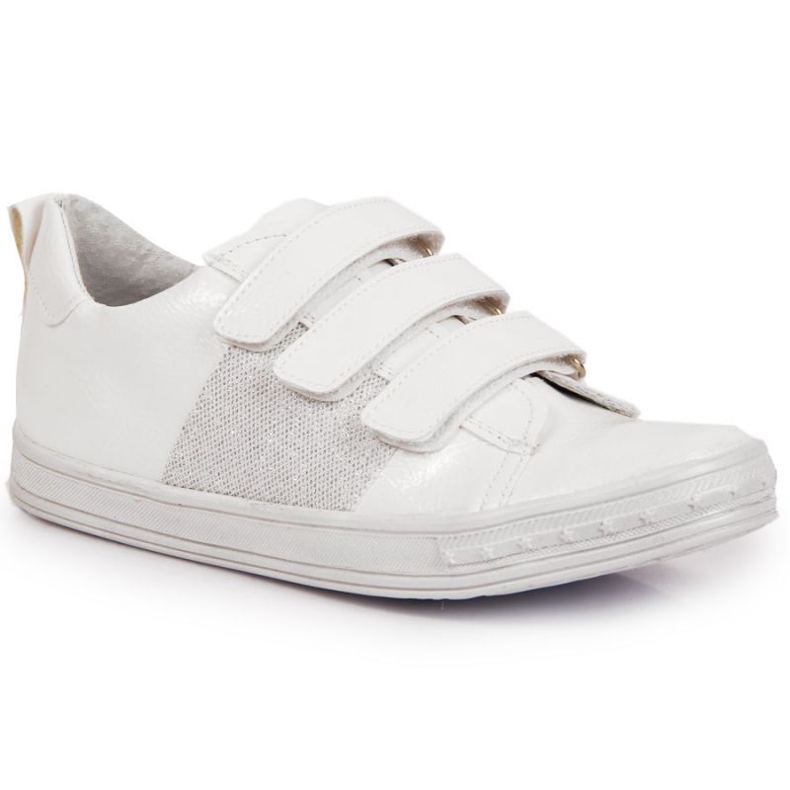 Flickskor sneakers med kardborre vit Kornecki 6286
