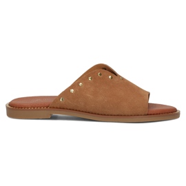 Skinntofflor Filippo LH-425 Camel brun