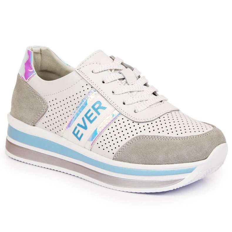 Lädersneakers på holo-plattformen Filippo W PAW150C vit