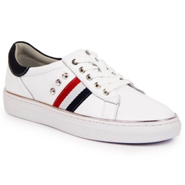 Läderskor sneakers Vinceza W JAN87 vit