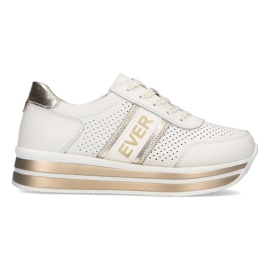 Läder Sneakers Filippo DP1414 / 22 Wh Go vitguld gyllene