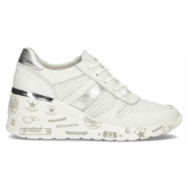 Läder Sneakers Filippo DP3550 / 22 Wh vit