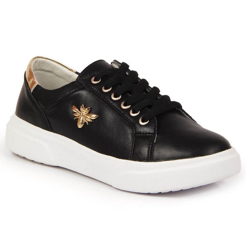 Läderskor på plattform Vinceza W JAN119A svart