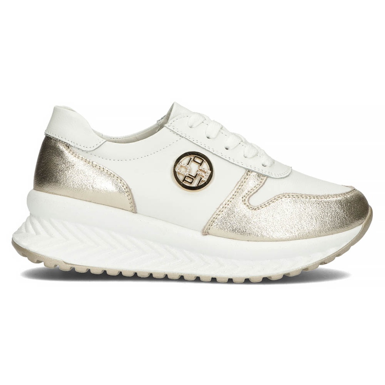 Läder Sneakers Filippo DP3547 / 22 Wh Go vit gyllene