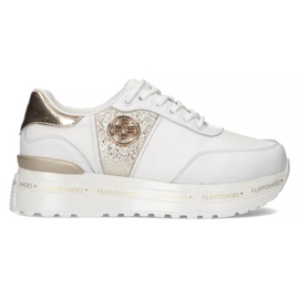 Läder Sneakers Filippo DP3688 / 22 Wh Go vit gyllene