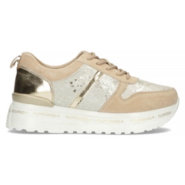 Läder Sneakers Filippo DP3691 / 22 Be Go beige gyllene