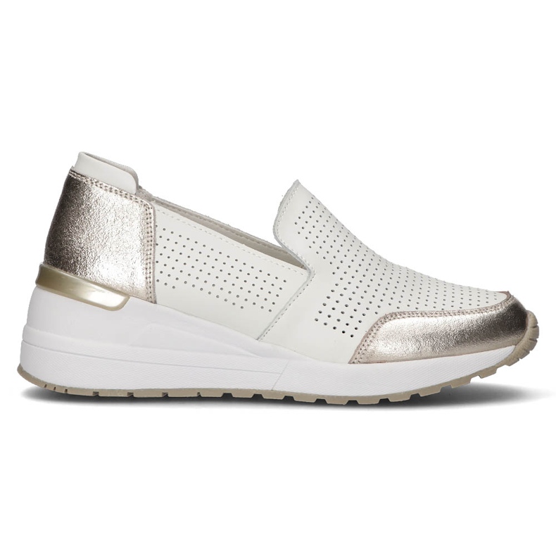 Läderskor Filippo DP3537 / 22 Wh vita silver-