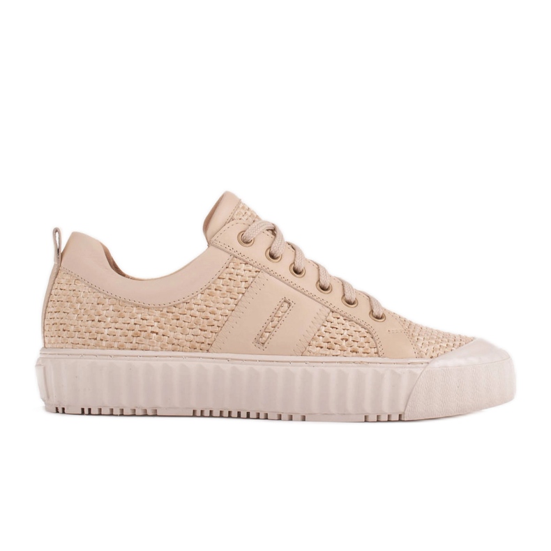 Marco Shoes Sneakers med naturlig raffia beige