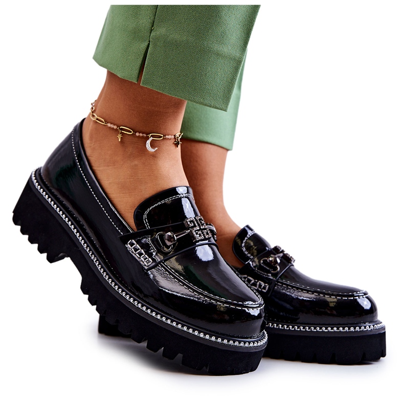 S.Barski Lackskor med svart Adison-dekoration