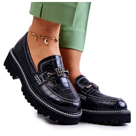 S.Barski Snakeskor i läder med svart Adison-dekoration