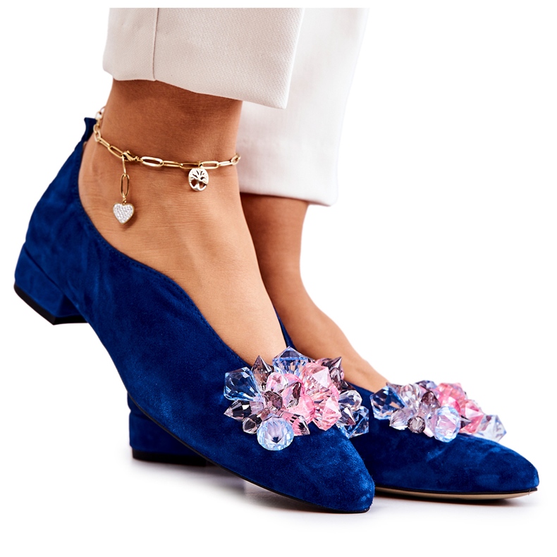 PA2 Eleganta mockaskor med marinblå McQueen-dekoration