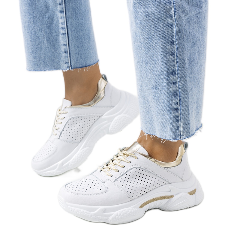 Eloise sneakers i vitt och guld gyllene