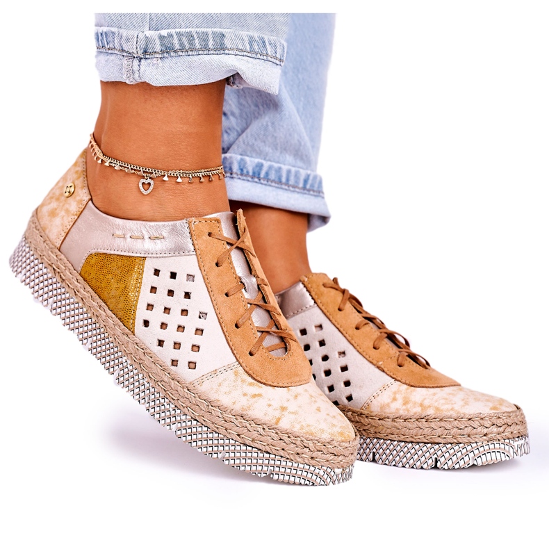 Kvinnors läderskor Maciejka Gul 03339-44