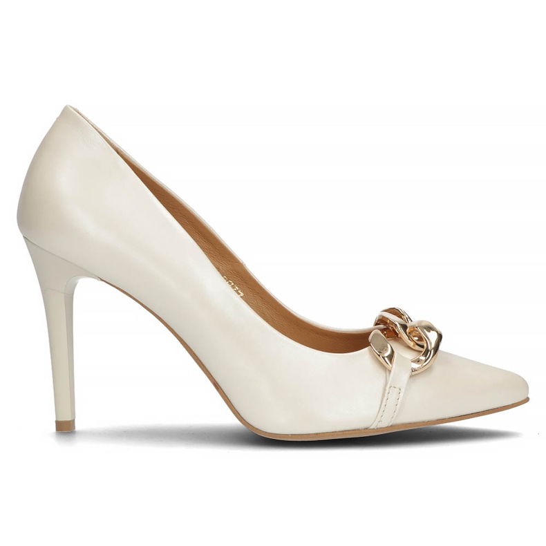 Läderpumps Filippo 2077 pearl beige