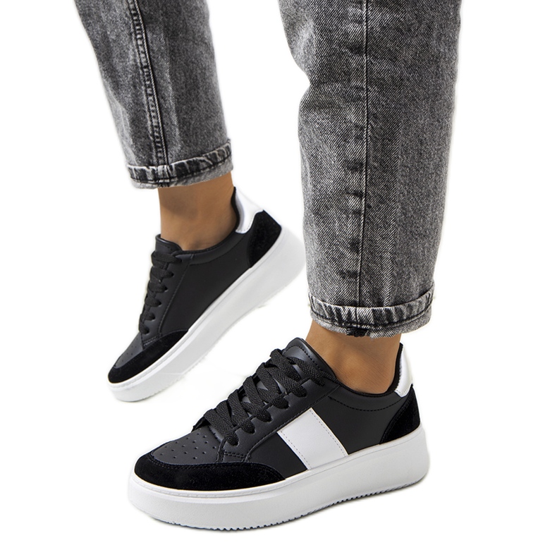 Ontario svarta sneakers för kvinnor silver-