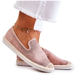 PG1 Textile Espadrilles för kvinnor med Cubic Zirconia Rosa Deimos