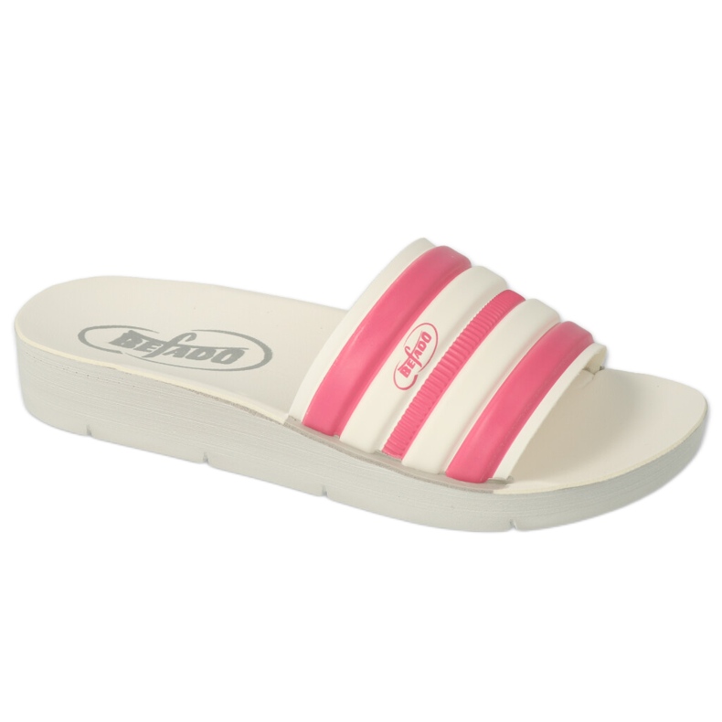 Befado Foam Children's Flip Flops 067Y002 Vit med rosa ränder
