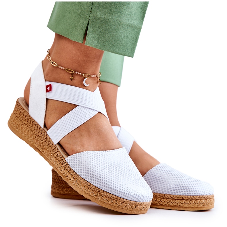 Fashionabla espadrillor för kvinnor Big Star JJ276036 Vit