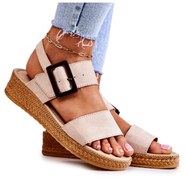 Damsandaler i mocka Big Star JJ276032 Beige