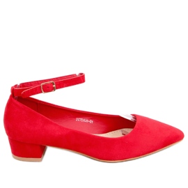 Bellis Red pumps med låg klack röd