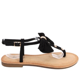 Flipflops med Megi Black rosett svart