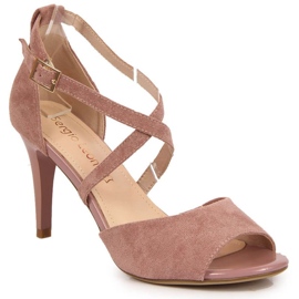 Rosa sandaler på hög klack W Sergio Leone