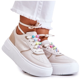 PS1 Knytna sportskor dam Sneakers Beige Manila