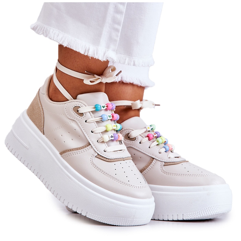 PS1 Knytna sportskor dam Sneakers Beige Manila