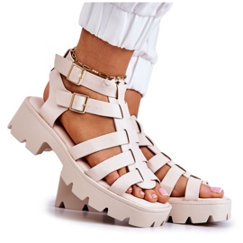 PS1 Lädersandaler med remmar Beige Minorite