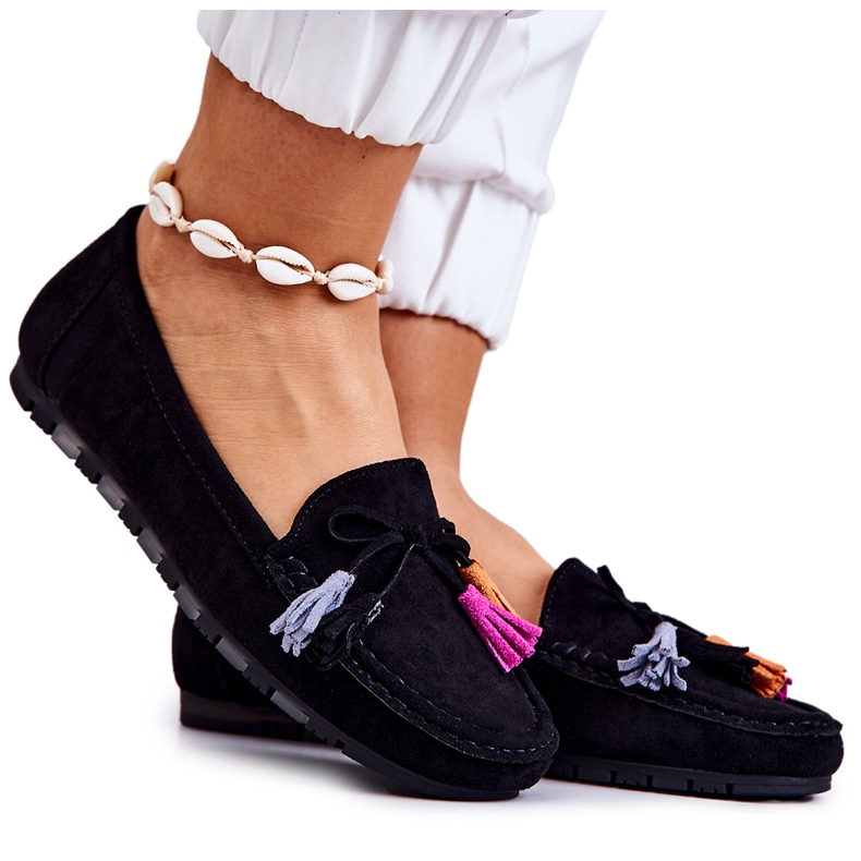 PS1 Svarta Wilessa loafers i mocka för kvinnor