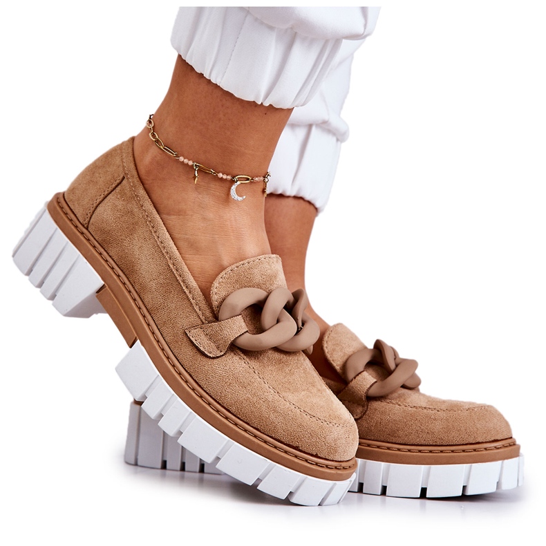 PS1 Loafers i mocka med Mörkbeige Talisa-dekoration