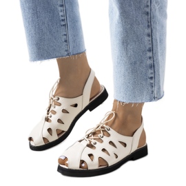 Beige Vlis bundna sandaler