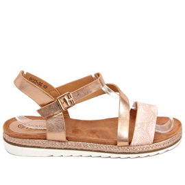 Guld espadrillos sandaler Katia Champagne rosa