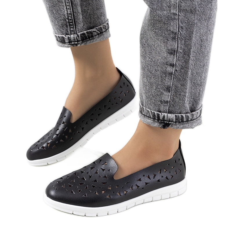 Svarta Borg genombrutna sneakers