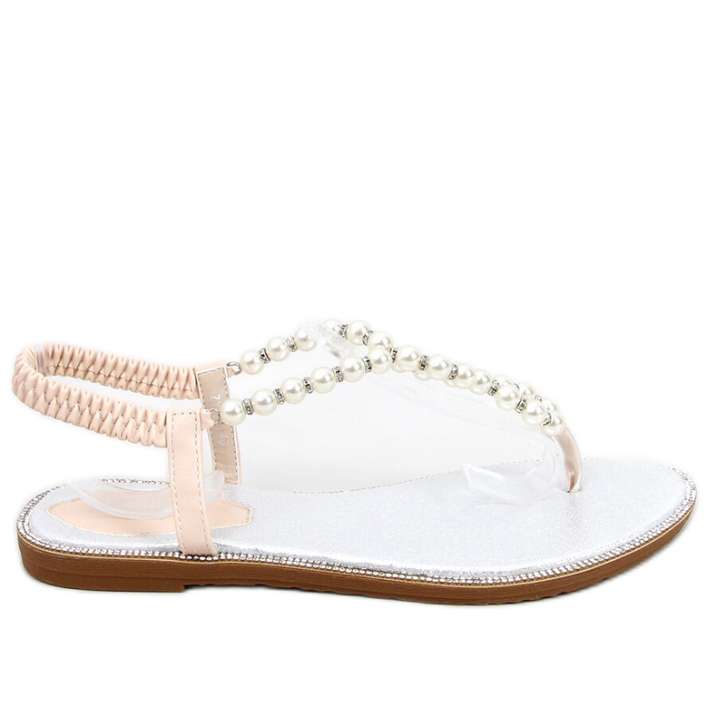 Flipflops med pärlor Ofelia Beige