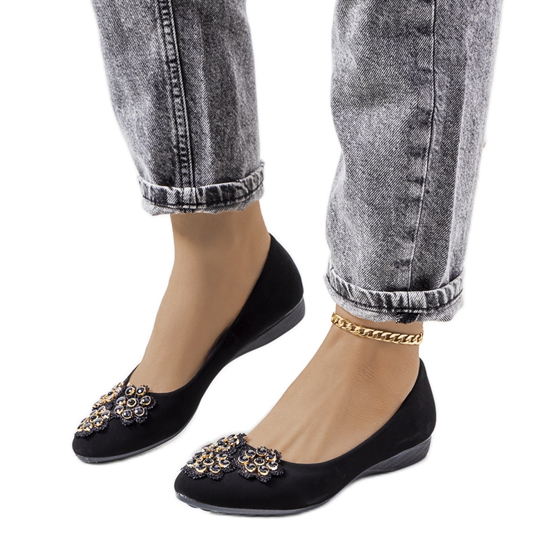 Svarta ballerinor för damer Rolla