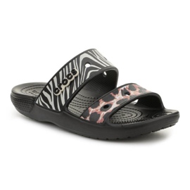 Crocs Animal Remix Sandal Black / Multi W 207847-0C4 svart