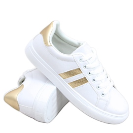 Xina VIT / GULD damsneakers gyllene