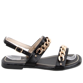 Indien Svarta sandaler med kedjor