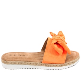 Espadrillor med Viola Orange rosett